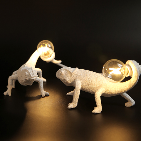 Nórdicos seletti lagarto luz de noche moderno lindo LED resina Animal camaleón lámpara de mesa de dormitorio habitación casa deco accesorios de luz ► Foto 1/6