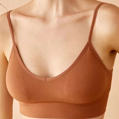 VRAIMMOI-Bralette Sexy para mujer, ropa interior femenina, Tops acanalados, sujetador básico elástico, Top corto sin mangas ► Foto 1/6