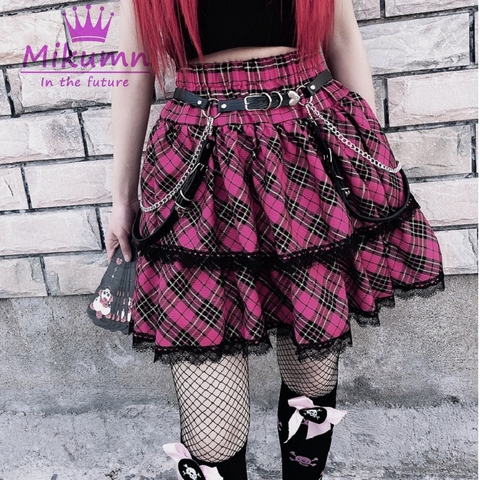 Minifaldas plisadas de cintura alta para chica, estilo gótico, pastel, Lolita, Harajuku japonés ► Foto 1/6