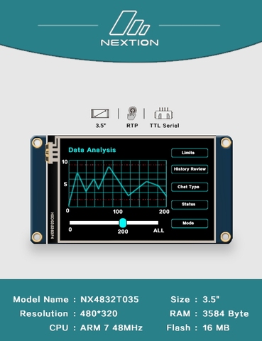 2,4, 2,8, 3,2, 3,5 pulgadas Nextion HMI inteligente USART UART, spi táctil módulo TFT LCD pantalla para Raspberry Pi 2 A + B + uno mega ► Foto 1/2