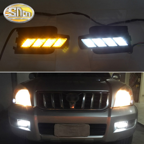 SNCN-Luz LED de conducción diurna para Toyota Prado 120 FJ120 2003-2009, accesorios de coche impermeables ABS 12V DRL, decoración de lámpara antiniebla ► Foto 1/6