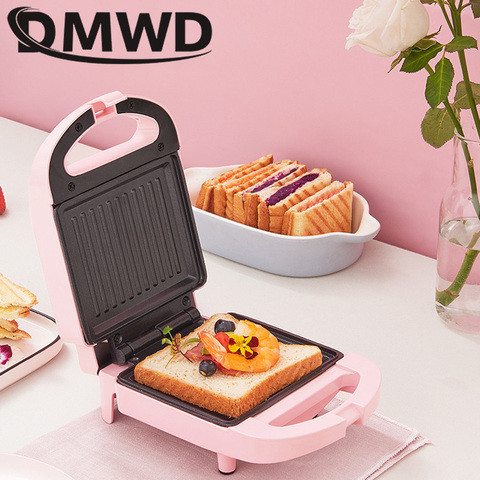 DMWD-Mini Sandwichera eléctrica para hacer waffles, máquina de desayuno multifunción para hornear, sartén, Sandwichera, Sandwichera, 650W, EU ► Foto 1/6