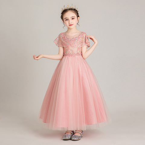 Vestido con bordado de flores para niñas, vestido de baile de Navidad, vestidos de boda para niños, Princesa, adolescentes, Noble, pasarela ► Foto 1/6