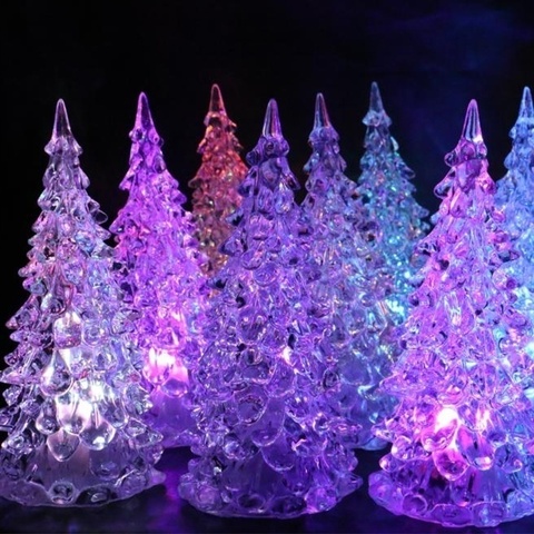 Luz de Lámpara LED de escritorio colorida cambiante para árbol de Navidad, luz romática de siete colores (tamaño: 12 cm X 5,5 cm) ► Foto 1/6