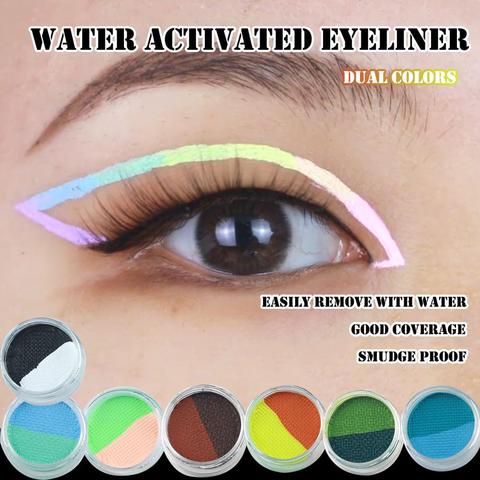 Pintura facial a base de agua para pastel, delineador gráfico fácil de quitar, delineador de ojos activado con agua, de colores duales ► Foto 1/6