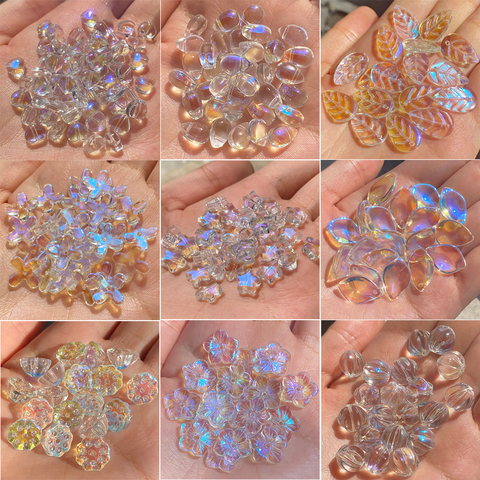 80 Uds colores AB corazón estrella checa de Murano cristal perlas de espaciador para fabricación de joyería Diy costura collar pulsera horquilla ► Foto 1/6