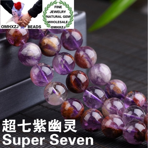 OMHXZJ Wholesale ZB14 6 8 10 12mm DIY Bracelet Necklace Jewelry Making Accessories Natural Stone Fine Super Seven Round Beads ► Foto 1/6