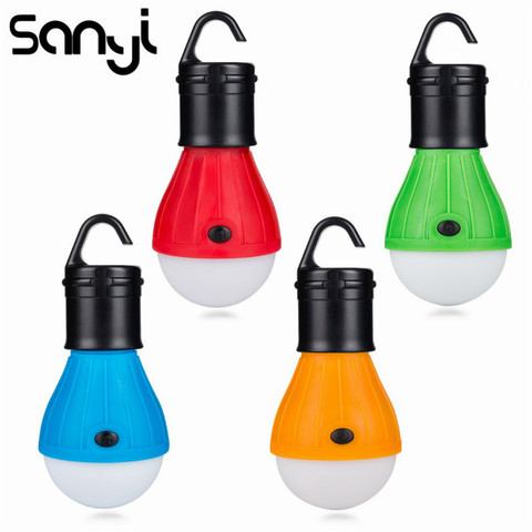 Mini iluminación portátil linterna tienda luz LED Bombilla de emergencia linterna con gancho para colgar Luz de Camping uso 3 * AAA ► Foto 1/6