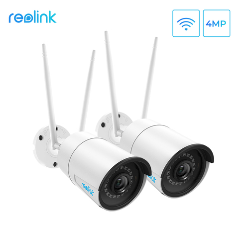 Reolink cámara IP WiFi HD 4MP/5MP 2,4g/5g con ranura para tarjeta SD al aire libre bala inalámbrica cam RLC-410W (2 cam paquete) ► Foto 1/6