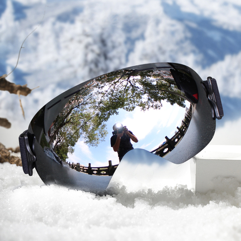 Gafas de esquí profesionales para hombre y mujer, lentes de esquí antiniebla, UV400, ultraligeras, para invierno y nieve ► Foto 1/6