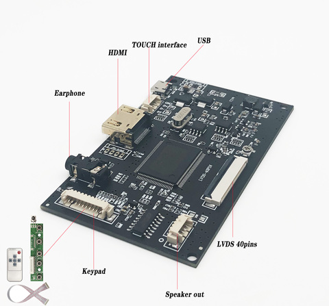 HDMI + Audio 40pin controlador LCD Kit de placa controladora para Panel CLAA070ND02/EJ070NA02/AT070TNA2 V.1 HSD070PFW3 1024*600 android USB5V ► Foto 1/1