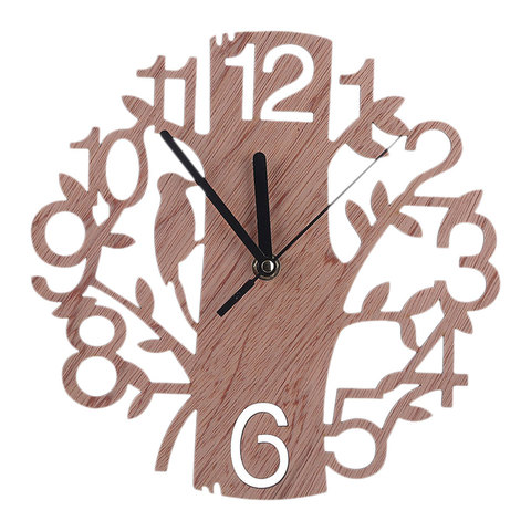 Reloj de pared 3D de moda, nuevo reloj silencioso creativo de Número Digital redondo con Árbol de madera para decoración de hogar, cocina y oficina ► Foto 1/6