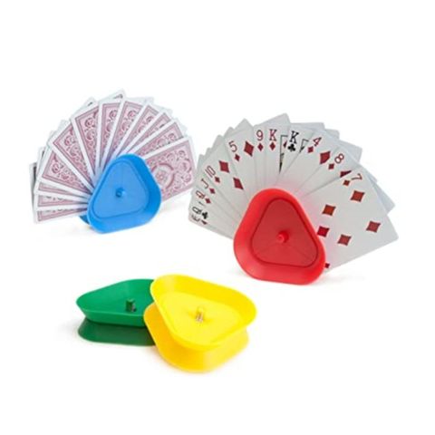 4 unids/set en forma de triángulo manos libres tarjeta tabla soporte juego Poker asiento perezoso Poker juego Base organiza las manos libres ► Foto 1/6