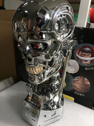 Figura de acción de terminador de Skull T800 T2 1:1, figura de Endoskeleton Lift, busto de resina de tamaño grande, modelo de juguete de colección, muñeca de ojo LED ► Foto 1/1