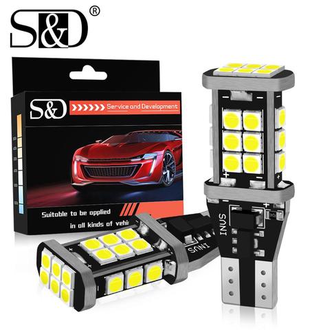 2 uds W16W T15 bombillas LED Canbus OBC Error de 3030 SMD luz LED de respaldo 921 912 W16W bombillas LED coche reverso lámpara xenón blanco 12V 12V ► Foto 1/6