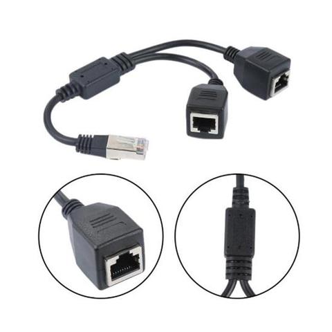 Conector divisor de red Ethernet, 1 macho a 2 hembra, 2 vías, RJ45, extensión de Cables, enrutador, adaptador de enchufe de PUERTOS dobles LAN ► Foto 1/6