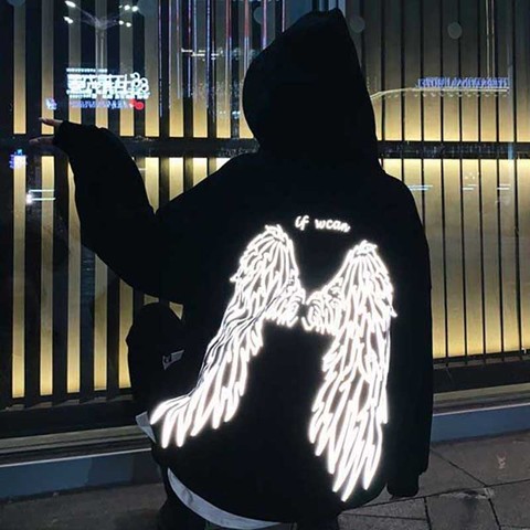 NiceMix alas de Ángel en su reverso impreso estilo de la calle grueso Unisex sudaderas con capucha invierno cálido suéter capa Punk mujer sudaderas con capucha ► Foto 1/6