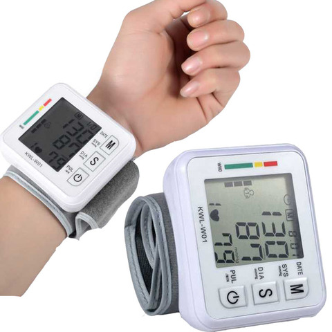 Muñeca medidor de presión arterial dispositivo Monitor máquina pantalla LCD Digital automática ritmo cardíaco medidor de pulso medida tonómetro ► Foto 1/6