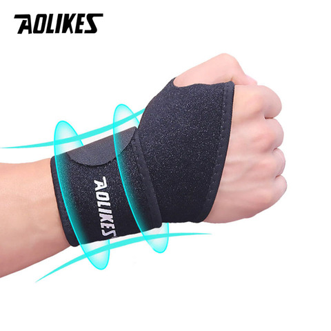 AOLIKES-muñequera de soporte para muñeca ajustable, refuerzo para vendaje de muñeca deportiva, envolturas de compresión, alivio del dolor de tendinitis, 1 unidad ► Foto 1/6