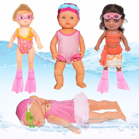 Muñeca de natación impermeable para niñas, juguete educativo eléctrico inteligente, con articulación móvil ► Foto 1/6