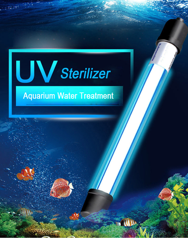 Acuario lámpara UVC luces esterilizador UV lámpara de iluminación del acuario tanque de peces bactericida UV desinfección de tratamiento de agua purificador de ► Foto 1/6
