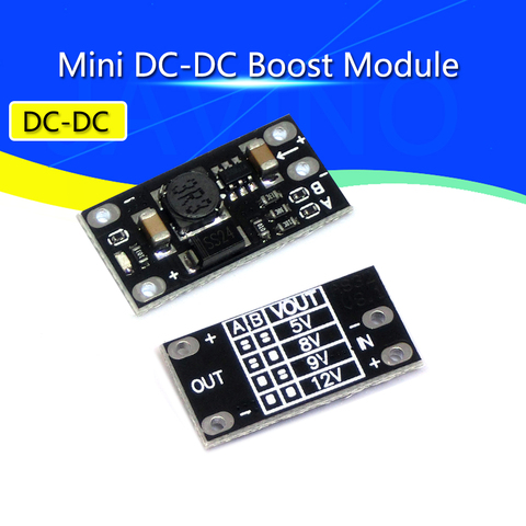 Mini DC-DC Elevador de potencia 3V 3,2 V 3,3 V 3,7 V 5V 9V 12V regulador de voltaje Módulo de placa PCB puede 5V/ 8V/ 9V 9V ► Foto 1/5