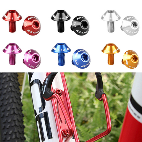 2 uds de aluminio bicicleta jaula de botella pernos de tornillo de 12mm soporte de botella de agua de bicicleta montaje de tornillo MTB Vtt Ciclismo de Carretera accesorios 6Color ► Foto 1/6