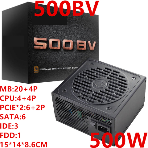 Fuente de alimentación de ventilador silencioso, fuente de alimentación de 500W, 500BV, para EVGA Brand 80PLUS, no modular, RTX2060, RX570 ► Foto 1/1