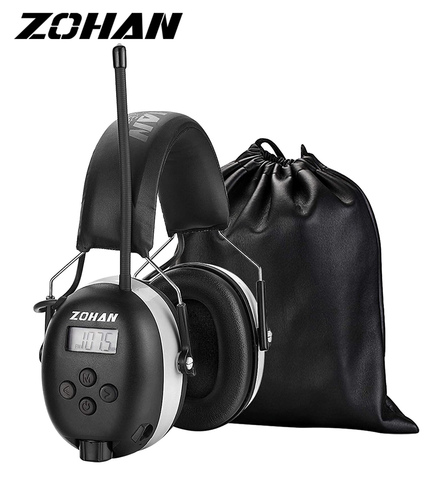 ZOHAN-auriculares de Radio AM/FM con pantalla Digital, protección auditiva, reducción de ruido, seguridad, Protector auditivo Ultra cómodo ► Foto 1/6