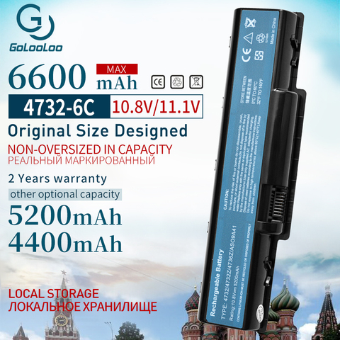 Golooloo 6600 mAh batería para ordenador portátil ACER AS09A31 AS09A41 AS09A51 AS09A61 AS09A70 AS09A71 AS09A73 para Packard bell EasyNoteTJ61 ► Foto 1/6