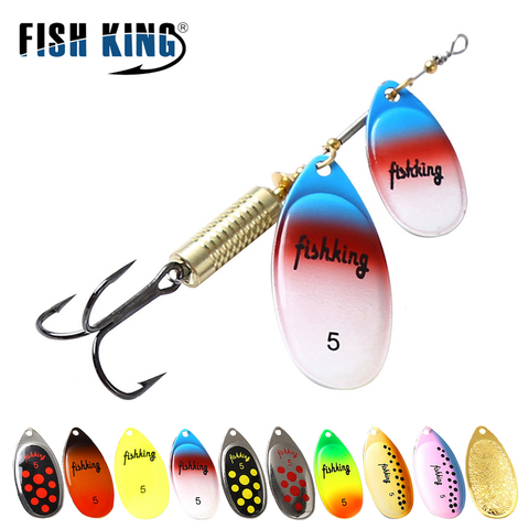 Peces rey 1 PC 10 colores largo fundido de señuelo de pesca Spinner cebo duro falso pescado de señuelos con Mustad gancho señuelos de Pesca ► Foto 1/6