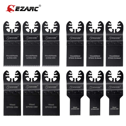 EZARC 12Pc multiherramienta oscilante Set de hojillas de precisión para madera y Metal oscilante hojas de liberación rápida Multi herramienta ► Foto 1/6