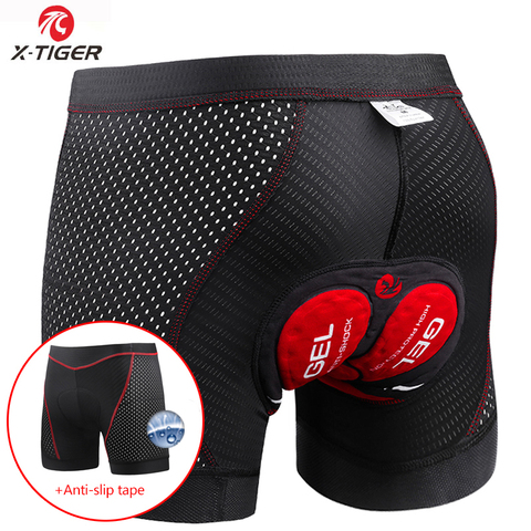 X-tiger ciclismo Shorts mejora 5D Gel almohadilla ciclismo ropa interior Pro a prueba de golpes ciclismo calzoncillos bicicleta ropa interior ► Foto 1/6