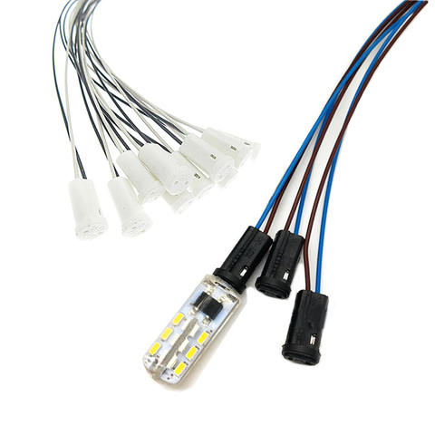 10 unids/lote 12V 12V 220V G4 lámpara de 20cm - 100cm Blanco/Negro G4 titular de la lámpara LED de cristal cabeza luz bombilla halógena bombilla de luz ► Foto 1/6