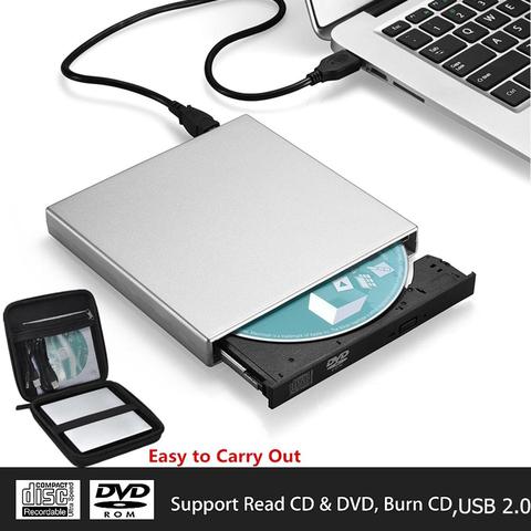 Unidad de DVD externa para PC y portátil, dispositivo USB 2,0 fino para escritor/quemador/reescritor/CD ROM ► Foto 1/6