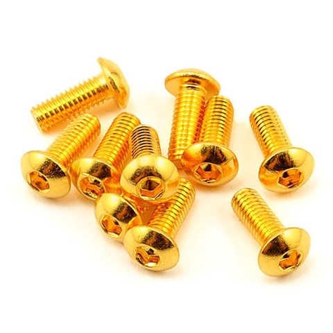 10 Uds grado 12,9 La mitad de cabeza redonda chapado titanio dorado Tornillo hexagonal M2 M2.5 M3 M4 M5 Iso7380 tornillo con cabeza hexagonal longitud de 5-30mm ► Foto 1/5