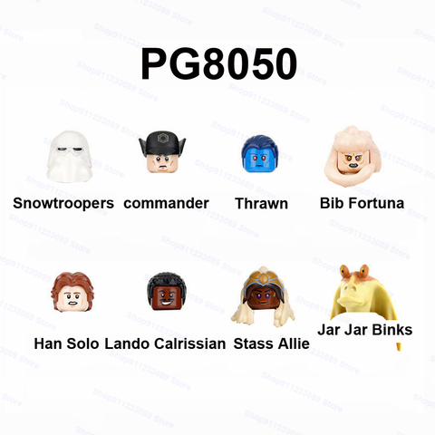 8 unids/set babero Fortuna Thrawn Jar Binks Han Solo ensamblar bloques de construcción de ladrillos modelo de estrella cifras guerras juguete de los niños PG8050 ► Foto 1/1