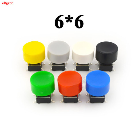 Tapas de botón táctiles de plástico A17, Multicolor, cóncavo, 5,3x10mm, para Interruptor táctil redondo de 6x6mm, 20 Uds. ► Foto 1/3