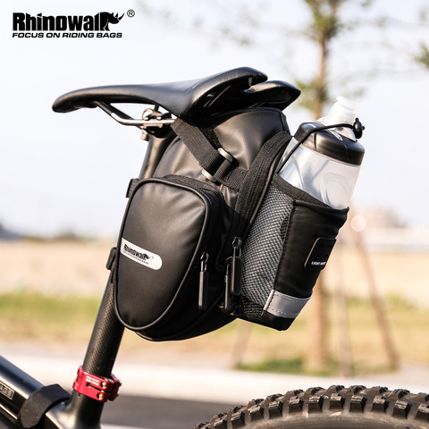 Rhinowalk-Bolsa de sillín de bicicleta, con bolsillo para botella de agua, impermeable, trasero, bolsa trasera de gran volumen, novedad de 2022 ► Foto 1/6