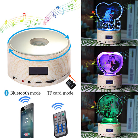 Marco de fotos de cristal personalizado, foto con música MP3 colorida, LED, Bluetooth, imagen personalizada, forma de corazón, regalo de boda ► Foto 1/6