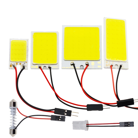 Lámpara Led para Panel de licencia de coche, Bombilla de lectura Interior, para maletero, blanco, rojo, azul, T10, W5w, Cob, 24SMD, 36SMD, 48SMD ► Foto 1/6