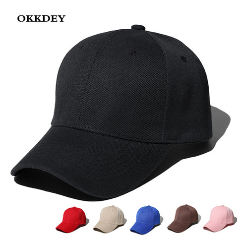 Gorra de beisbol con visera curvada lisa para hombre y mujer, gorro color sólido con visera curvada lisa, estilo hip-hop, ajustable, unisex, 2022 ► Foto 1/6