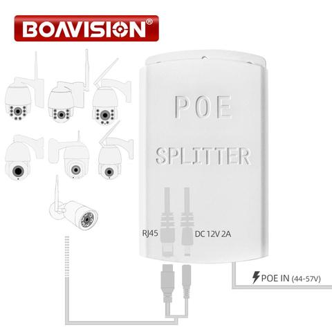 POE DC 48V a 12V 2A divisor PoE Anti-interferencia 30W Cable adaptador POE módulo de fuente de alimentación impermeable IP65 uso al aire libre ► Foto 1/6