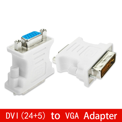 DVI (24 + 5) a convertidor de adaptador VGA DVI 24 + 5 Pin macho a VGA hembra 1080P convertidor adaptador para Monitor HDTV PC ordenador portátil ► Foto 1/6
