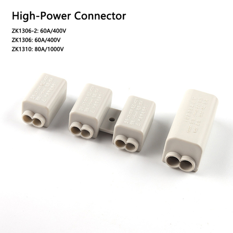 Divisor de cables de alta potencia, caja de empalme, bloque de terminales de conector eléctrico rápido, 60A/400V, 1-6mm2, 80A/1000V, 2,5-10 mm2 ► Foto 1/5
