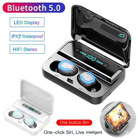Auriculares estéreo F9 F9-5 F9-9 con Bluetooth 5,0, auriculares inalámbricos con pantalla LED Digital, resistentes al agua, botón táctil 8D 9D ► Foto 1/6