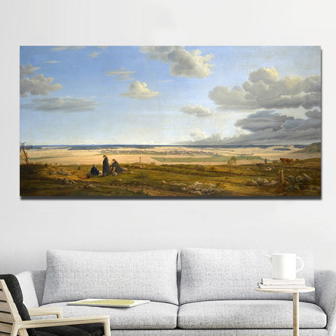 Impresiones en lienzo para sala de estar, pintura de óleo de paisaje Pastoral, imágenes modulares, arte de pared para dormitorio, arte de paisaje Natural ► Foto 1/6