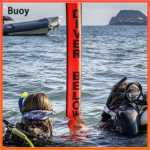 Boya con marcador de superficie, seguridad de visibilidad colorida, inflable, SMB, buceo, alerta, debajo de DSMB, equipo de seguridad para buceo ► Foto 1/6