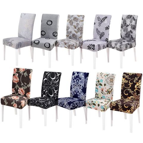 Elástico Floral impresión cubierta para sillas del hogar comedor Silla de Spandex tela elástica Universal asiento Protector ► Foto 1/6