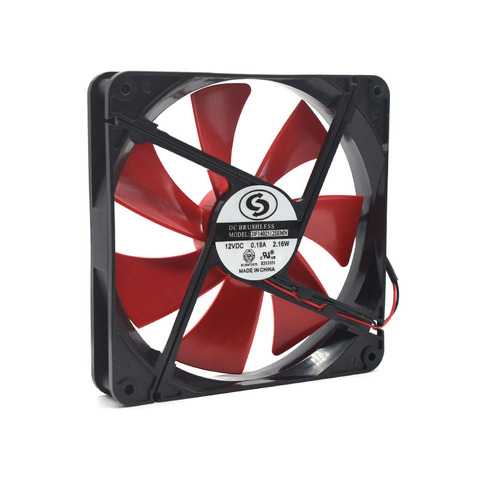 Ventilador silencioso para ordenador, fuente de alimentación para PC, 140, 140mm, 14cm, 14025 CC, 12V, gran volumen de aire, 0.18A, 1600RPM, 2 uds. ► Foto 1/4